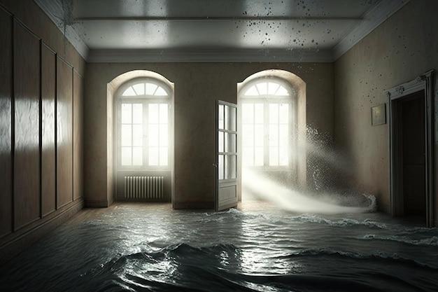 hot water heater flooded basement
