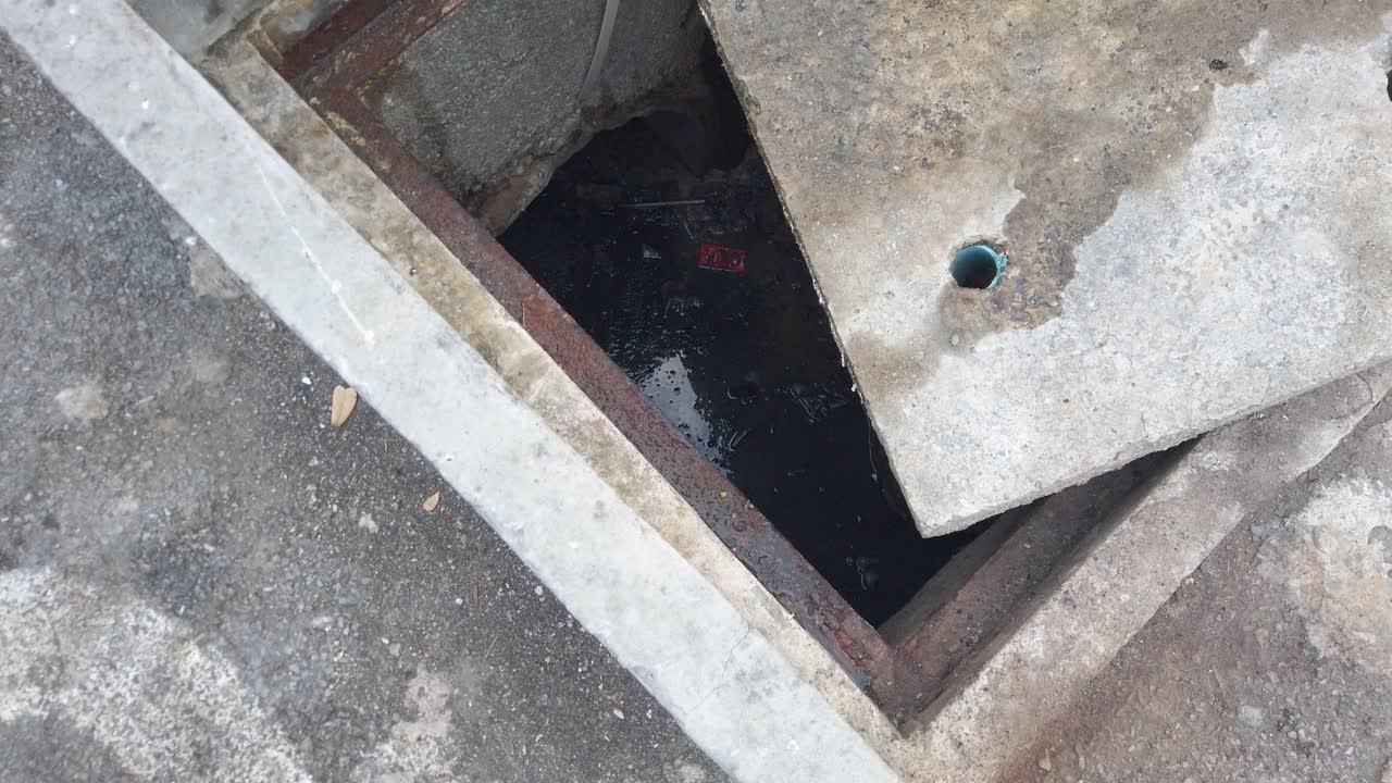 cement down drain