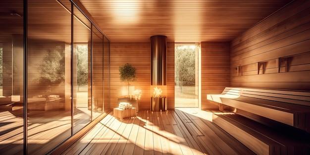 modern indoor sauna