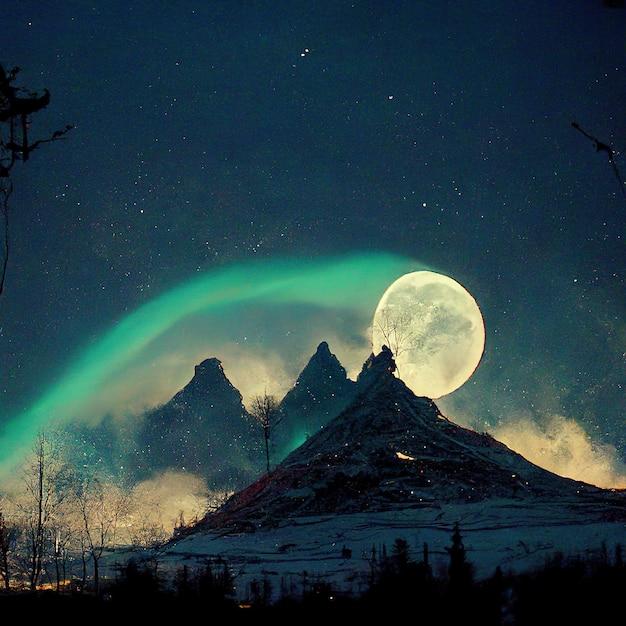 northern lights full moon