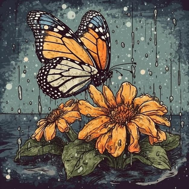 monarch butterfly mural