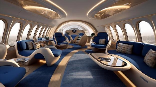 private airplane interior