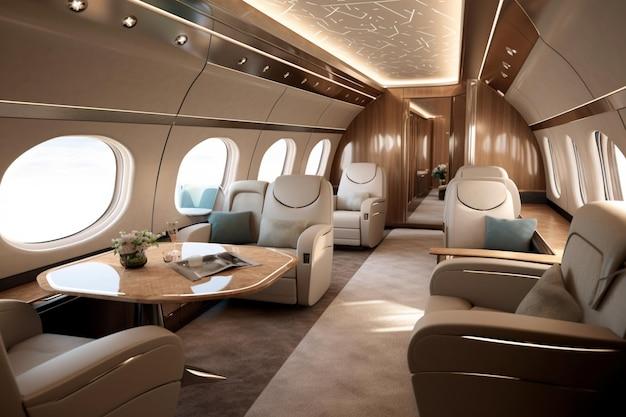 private airplane interior