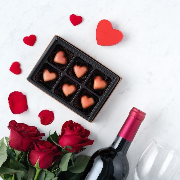 valentine's day wine and chocolate