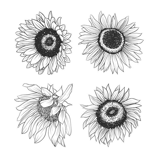 black and white sunflower tattoo