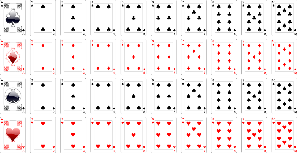 How many 13 cards are in a deck of cards?