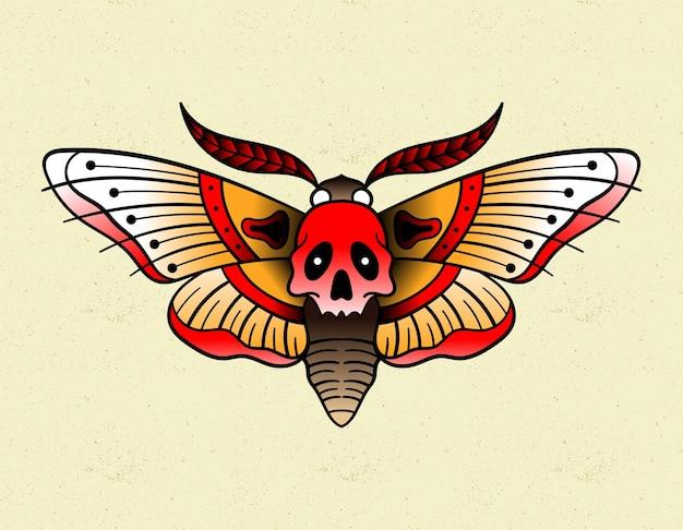 traditional moth tattoo