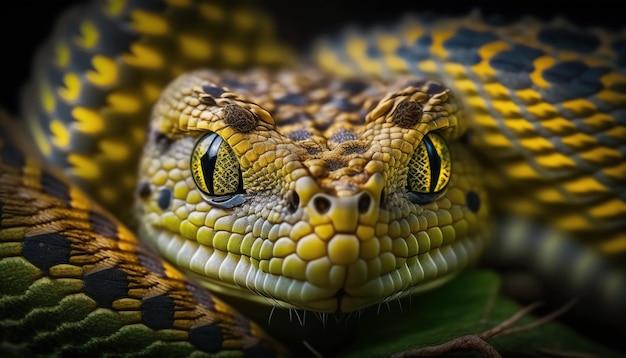 yellow snake with black spots