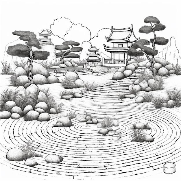 How To Draw A Simple Zen Garden 