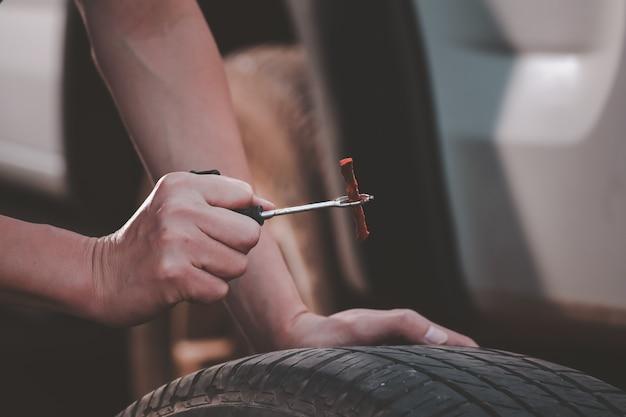 How To Repair Tire With Nail 